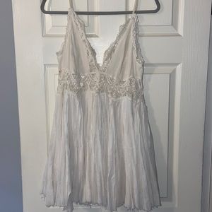 Free People Boho White Mini Dress, Size S